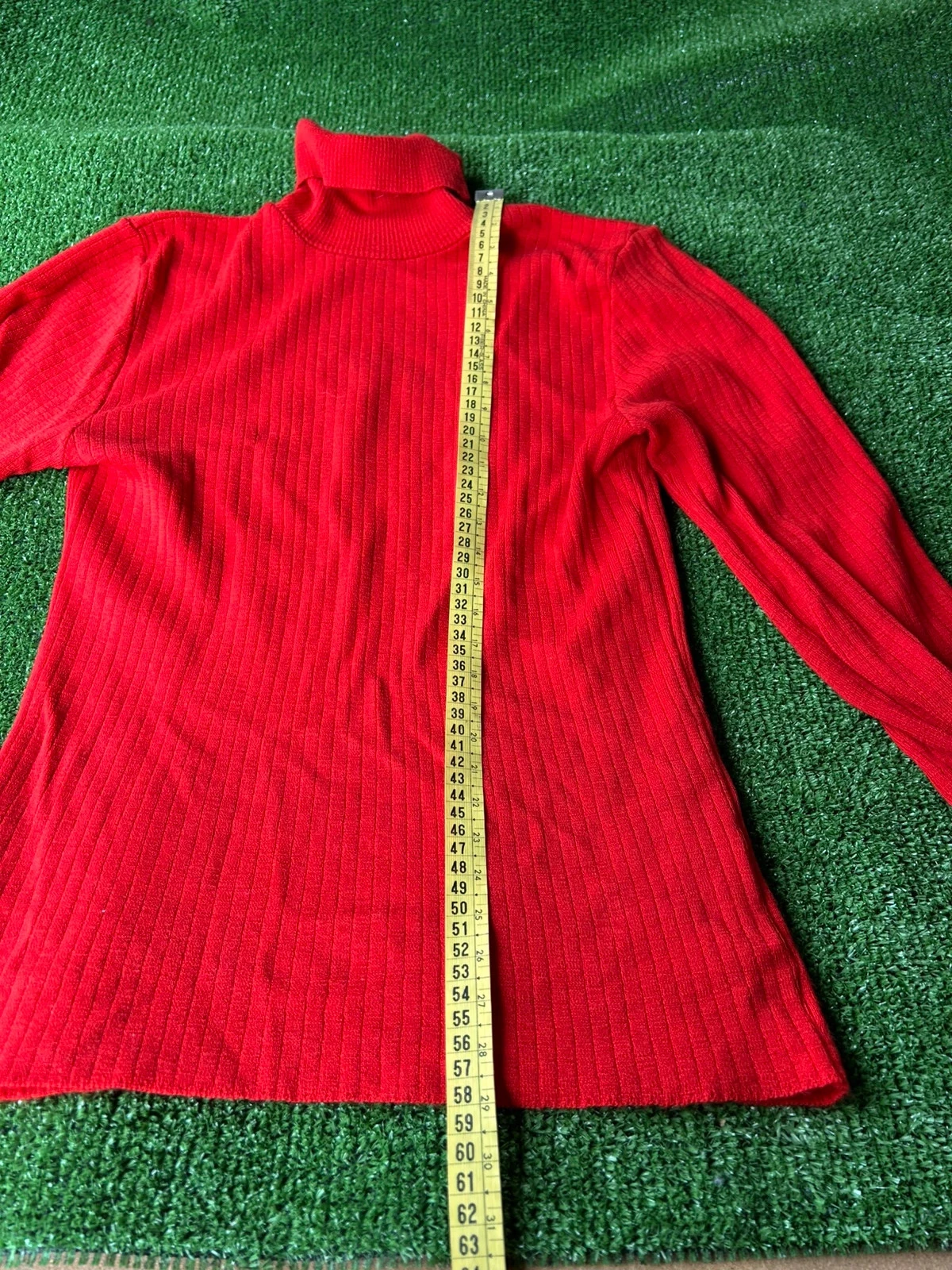 Rode vintage Bernard-rollijn met puur 100% wol, maat S – photo 6